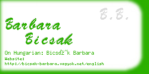 barbara bicsak business card